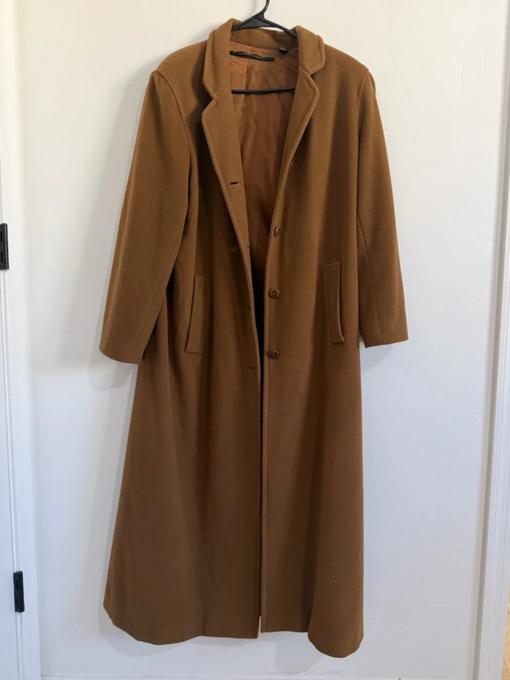 Vintage ISDA & Co Wool Cashmere Long Coat Brown Maxi Quiet Luxury L - Picture 1 of 6
